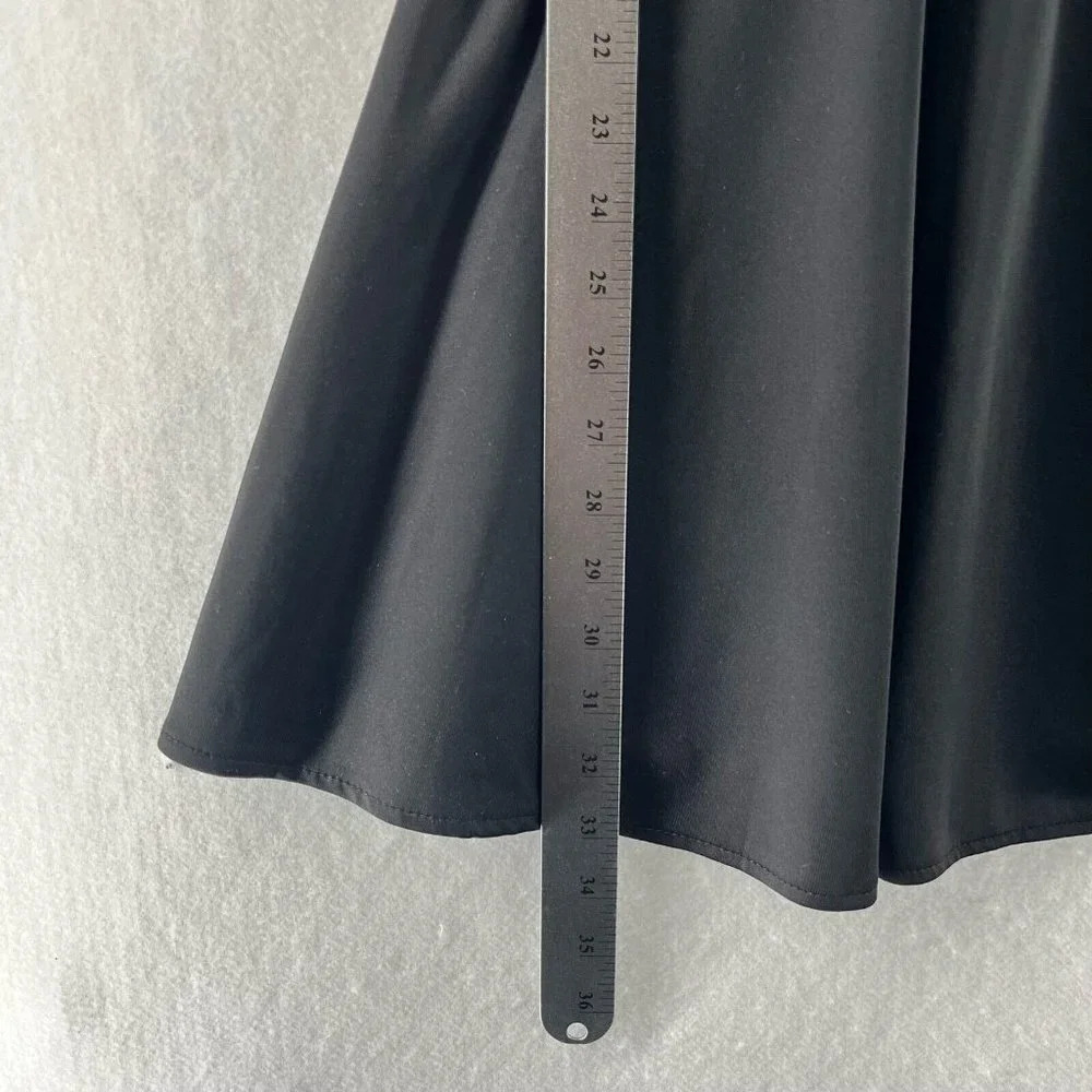 REVERSE Dress Sz Small Size A-Line Skater Mini Cage Strap Studded Stretch Black - Picture 10 of 13
